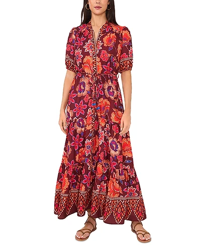 Vince Camuto Puff Sleeve Tiered Maxi Dress
