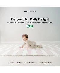 Reversible Baby Playmat - Antelope + Stripe Design – Soft, Non-Toxic Foam – Waterproof, Easy to Clean