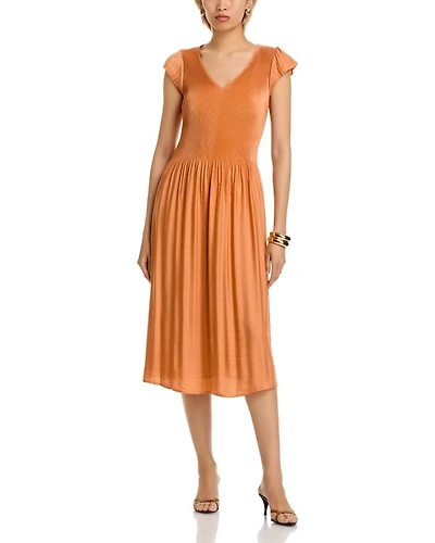 Flutter Sleeve Midi Dress