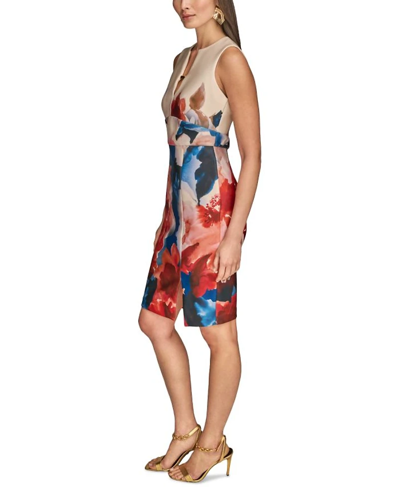 Placed Floral Sheath Dress