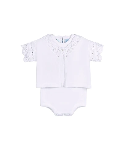 Feltman Brothers Girls' Crochet Cardigan & Romper Set - Baby