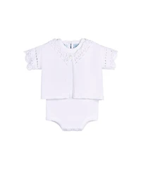 Feltman Brothers Girls' Crochet Cardigan & Romper Set - Baby
