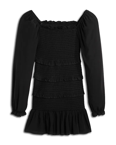 KatieJnyc Girls' Laila Long Sleeved Smocked Dress - Big Kid