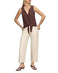 Notched Button Front Tee