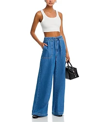 Rumi High Rise Wide Leg Jeans Nimes
