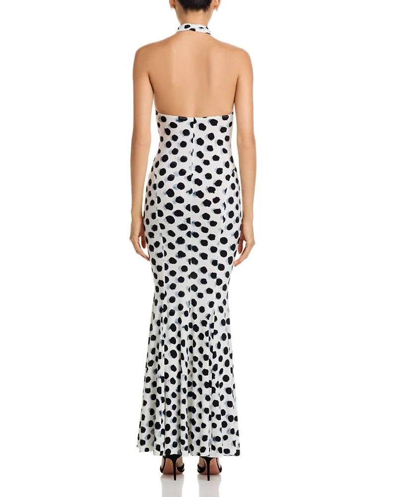 Cross Halter Fishtail Gown