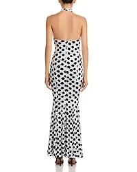 Cross Halter Fishtail Gown