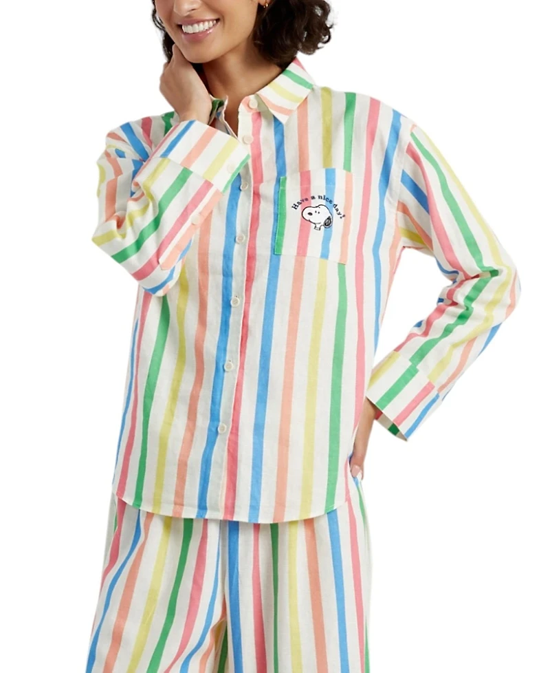 Chinti & Parker Women's Linen Snoopy Stripe Shirt