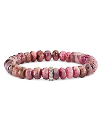 Sydney Evan 14K Yellow Gold Mystic Moonstone & Diamond Beaded Stretch Bracelet