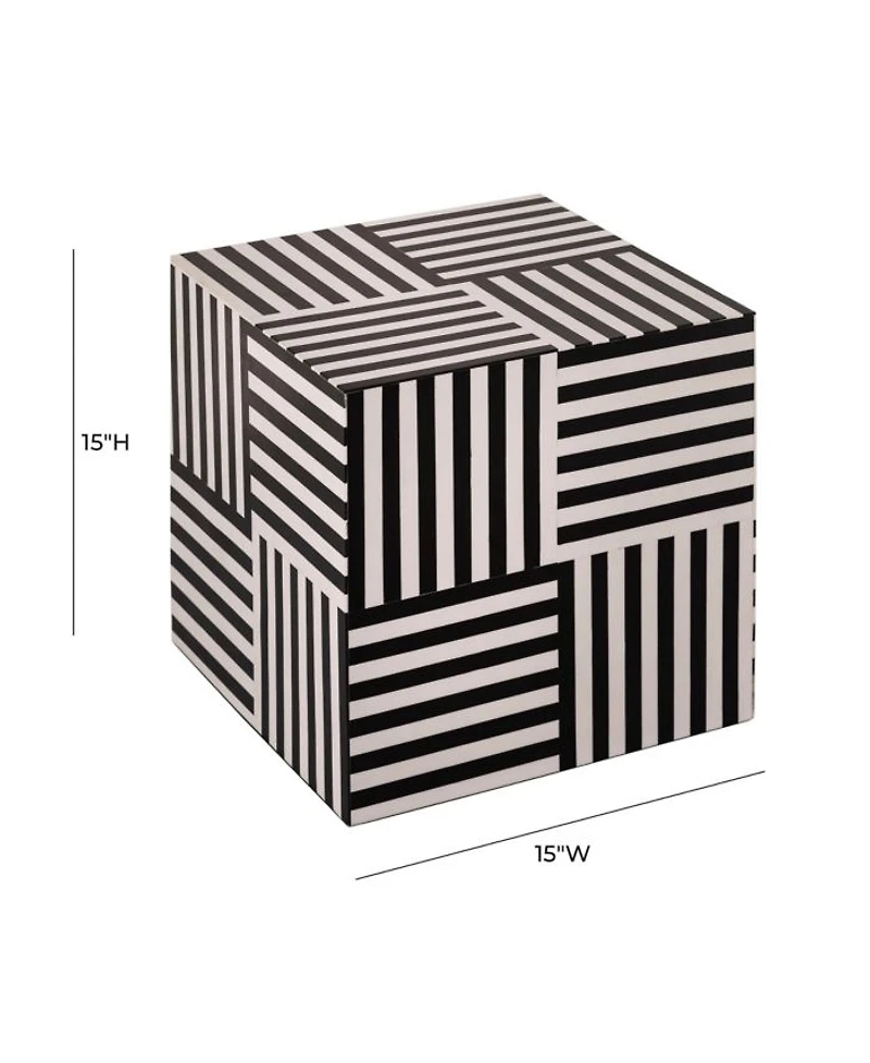 Cube Side Table in Black and White