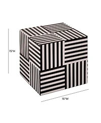 Cube Side Table in Black and White