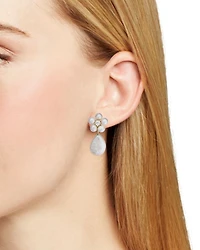 Cultured Freshwater Pearl Flower Drop Earrings
