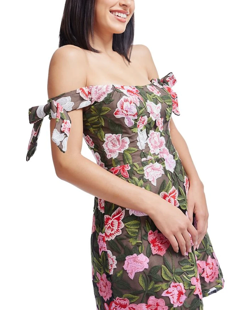 Meris Embroidered Mini Dress