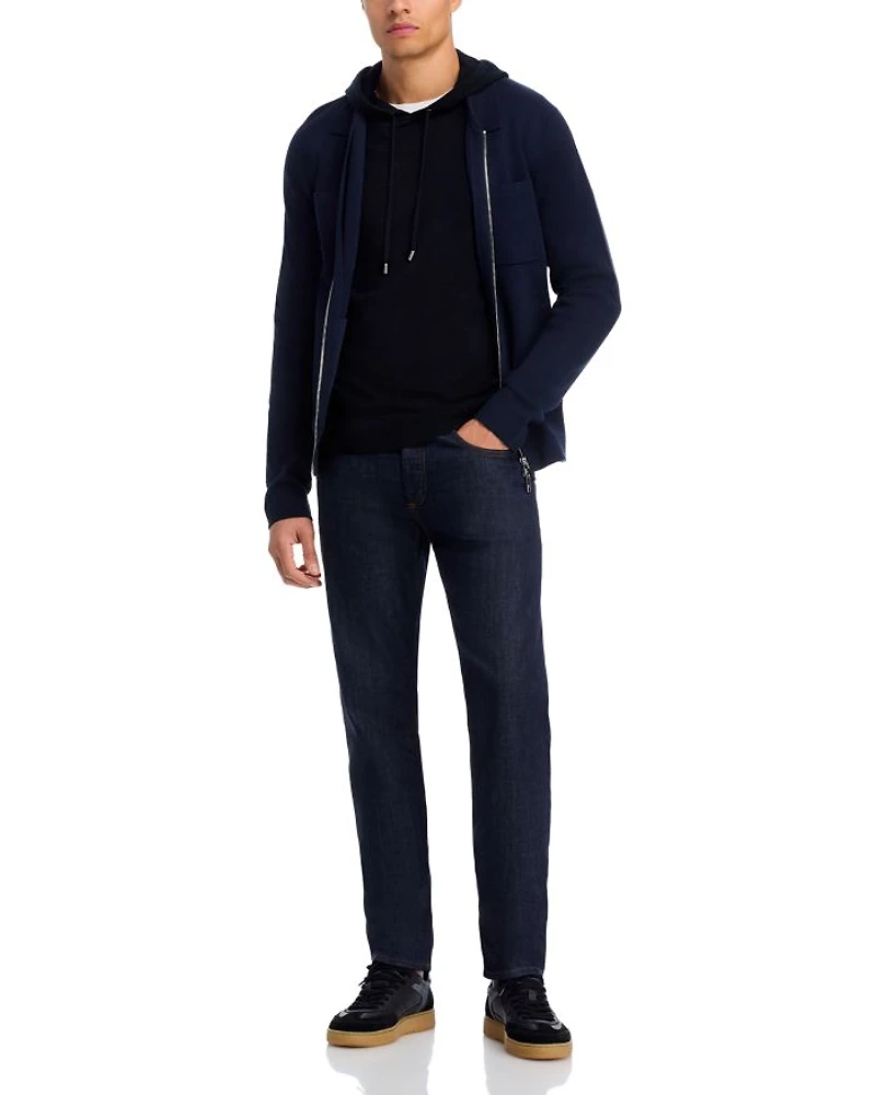 Extra Fine Merino Wool Slim Fit Hooded Sweater