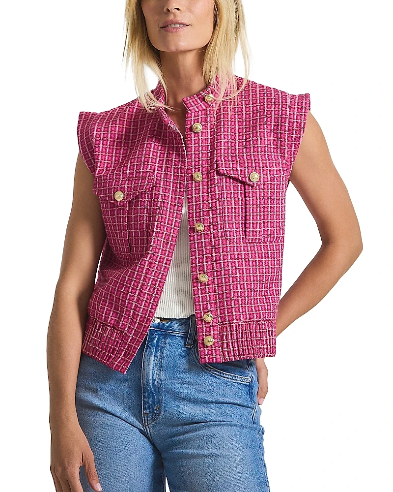 Derek Lam 10 Crosby Namira Tweed Sleeveless Jacket