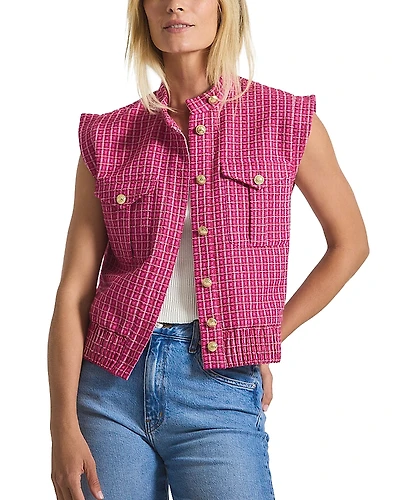 Derek Lam 10 Crosby Namira Tweed Sleeveless Jacket