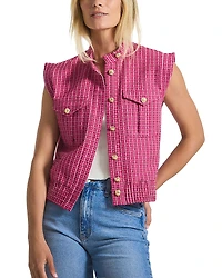Derek Lam 10 Crosby Namira Tweed Sleeveless Jacket