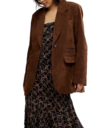 Free People Paper Cut Faux Suede Blazer