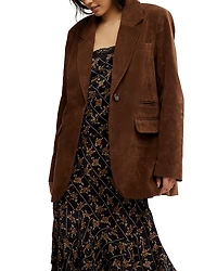 Free People Paper Cut Faux Suede Blazer