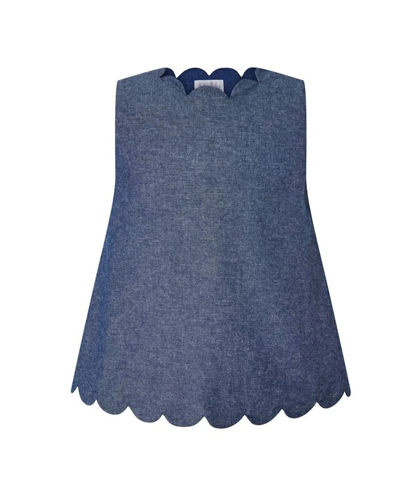 Girls' Chambray Scalloped Top and Short Set - Little Kid, Big Kid