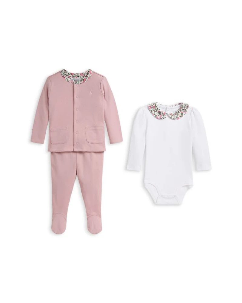 Girls' Bodysuit, Pant & Reversible Jacket Set - Baby