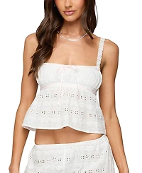 Edikted Mina Backless Eyelet Babydoll Top