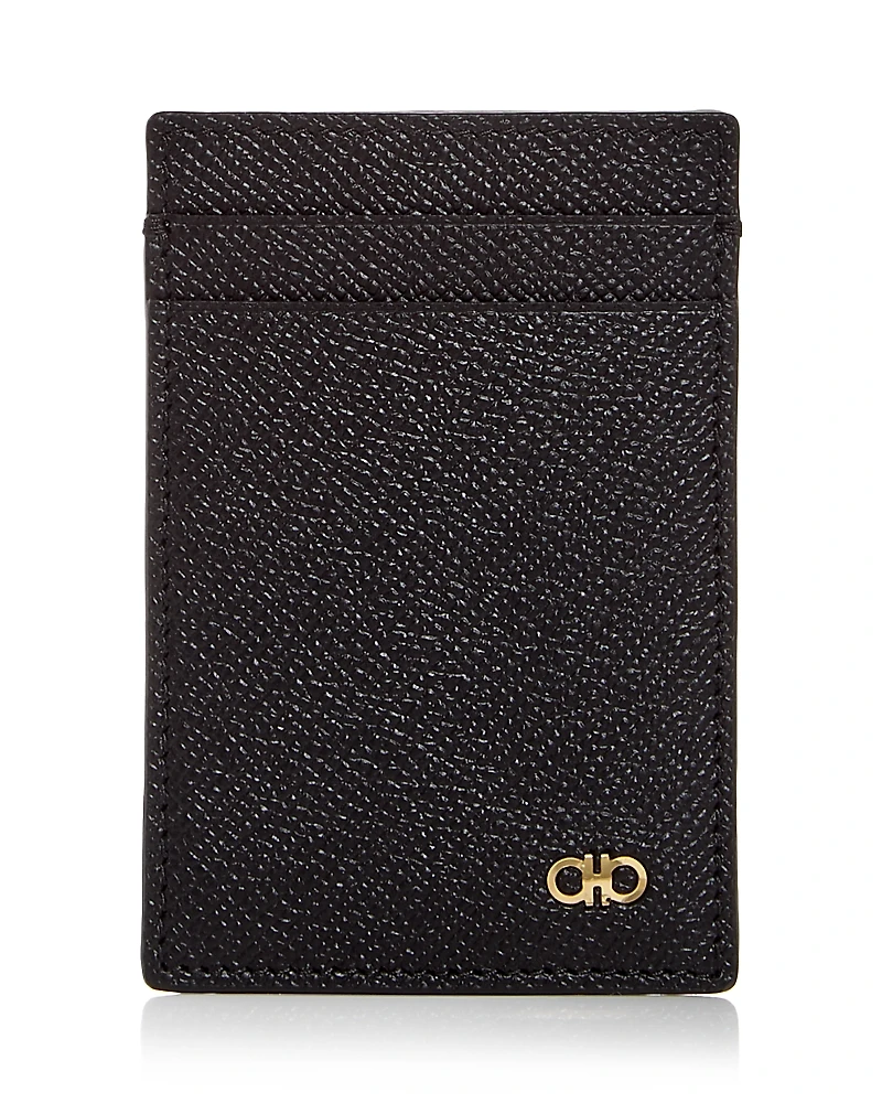 Ferragamo Micro Gancio Leather Money Clip & Card Case