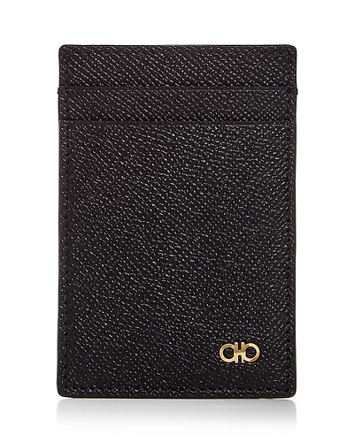 Ferragamo Micro Gancio Leather Money Clip & Card Case