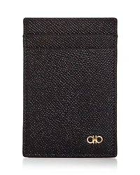 Ferragamo Micro Gancio Leather Money Clip & Card Case