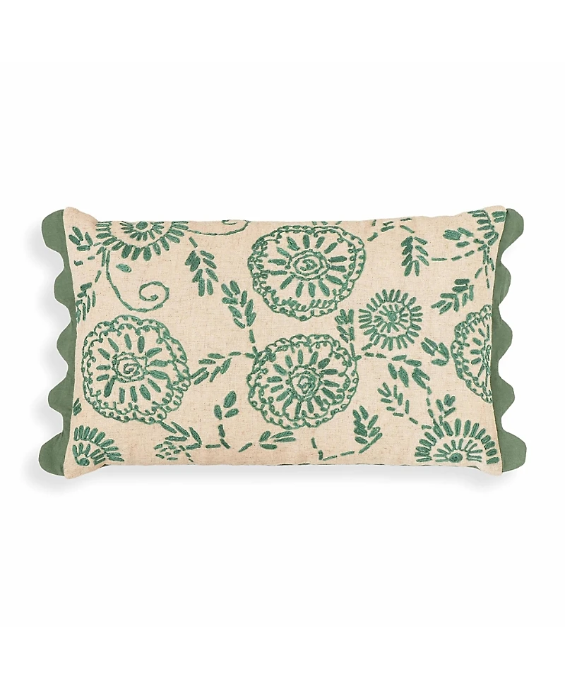Tov Furniture Portia Embroidered Cotton Flex 20 x 12 inch Accent Cushion