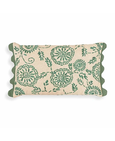 Tov Furniture Portia Embroidered Cotton Flex 20 x 12 inch Accent Cushion