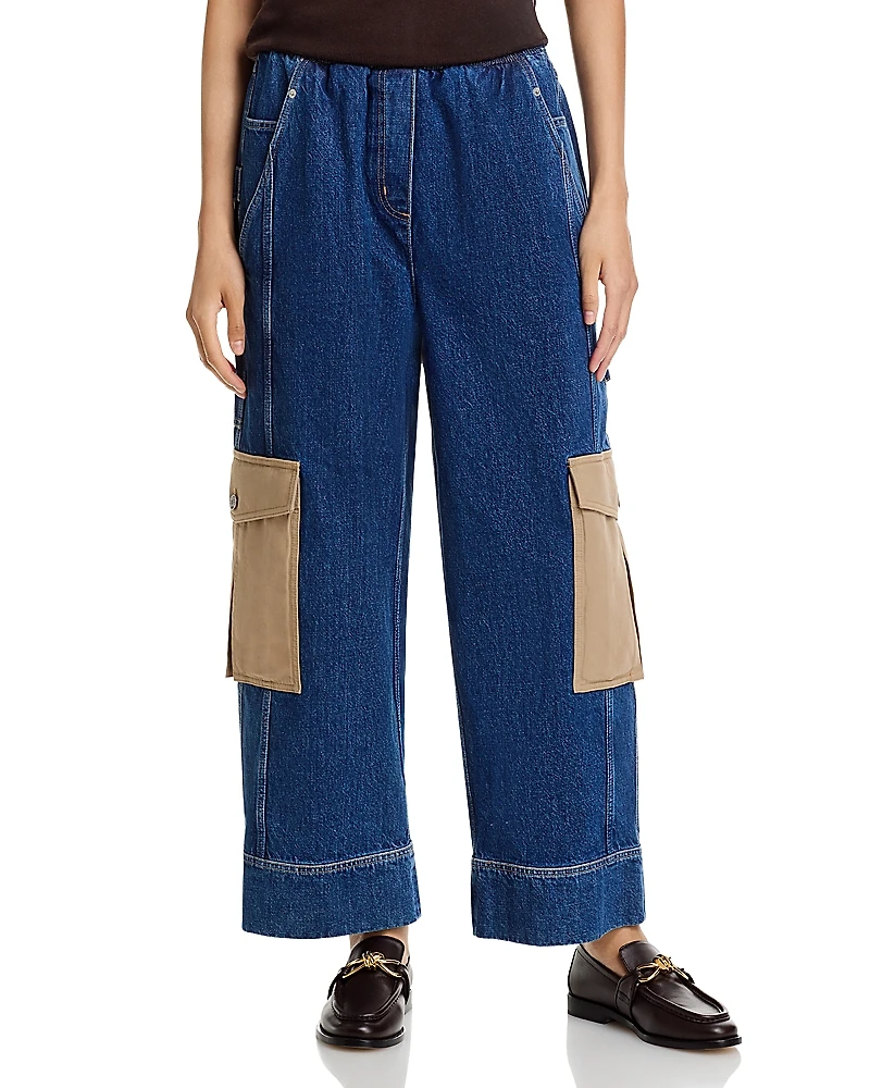 3.1 Phillip Lim Denim Patchwork Pull On Pants