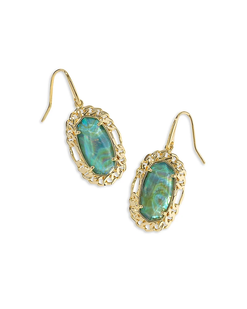 Kendra Scott Dani Deep Aqua Illusion Figaro Frame Drop Earrings