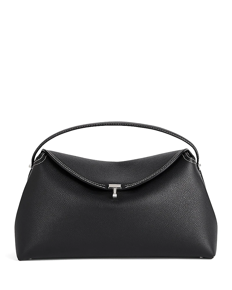 Toteme T-Lock Grained-Leather Top Handle Bag