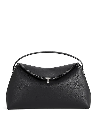 Toteme T-Lock Grained-Leather Top Handle Bag