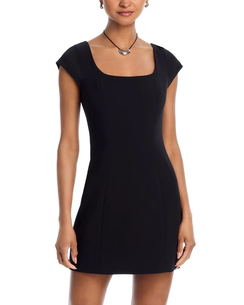 Azra Twill Cap Sleeve Mini Dress