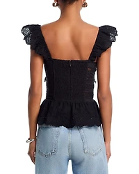 Eyelet Flutter Tank Top - Exclusive