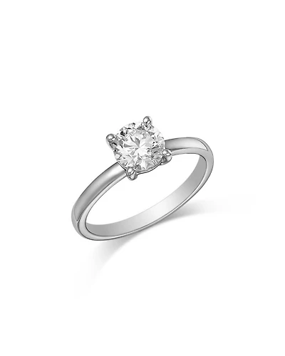 Certified Lab Grown Diamond Round Cut Engagement Ring 18K Yellow and White Gold, 1.0 tcw