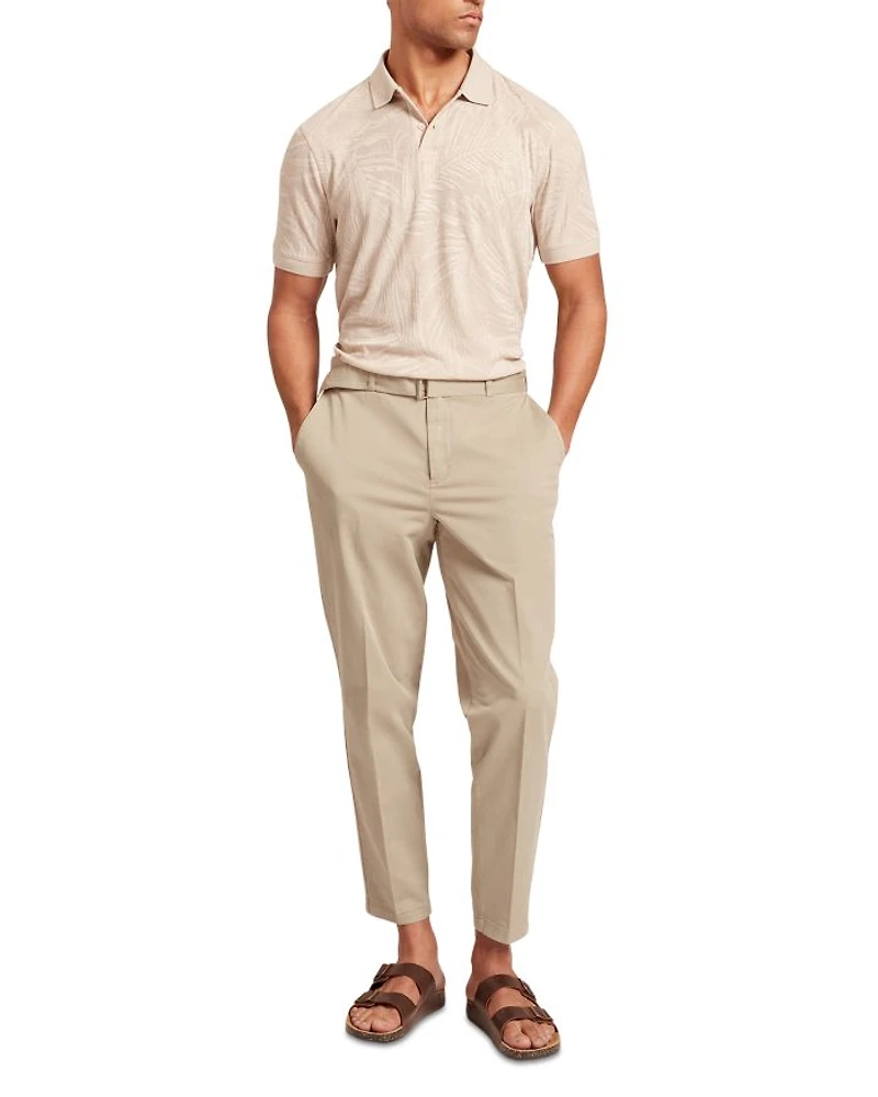 Edwine Jacquard Leaf Print Polo Shirt