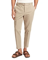 Armodo Tapered Fit Belted Cotton Stretch Pants