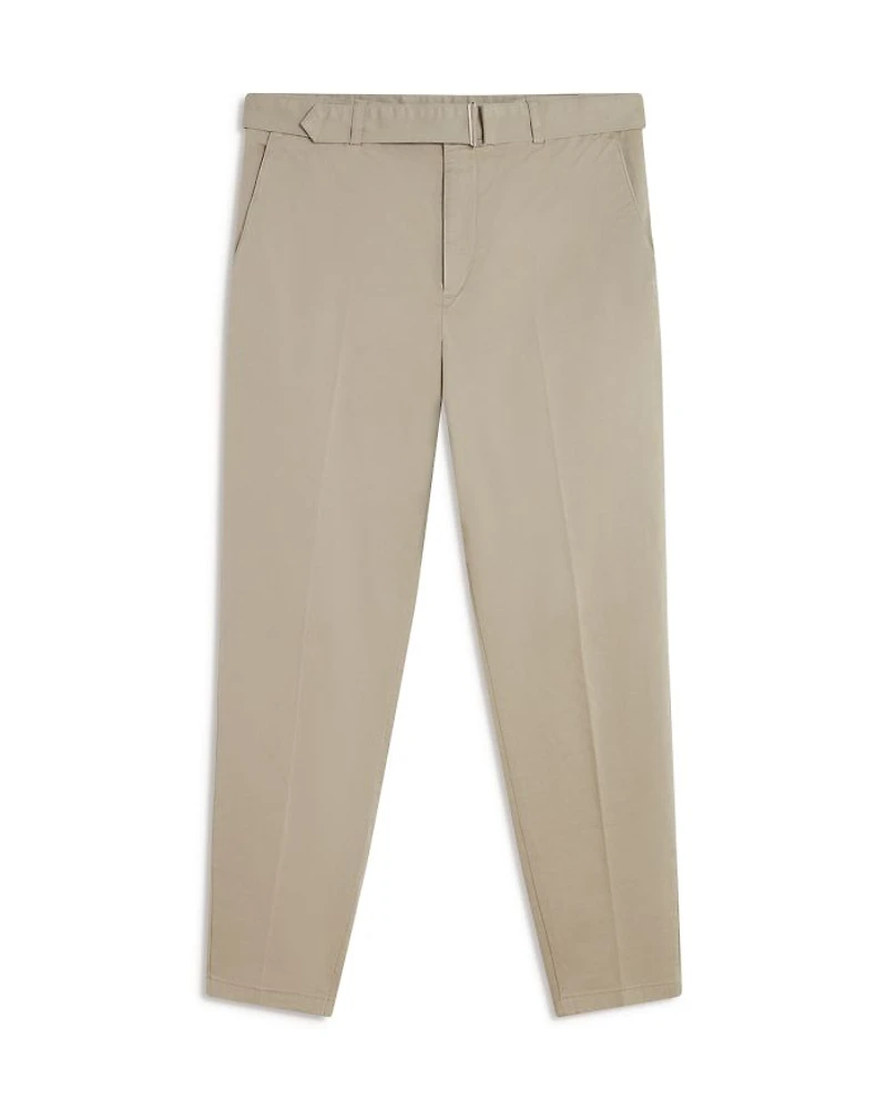 Armodo Tapered Fit Belted Cotton Stretch Pants