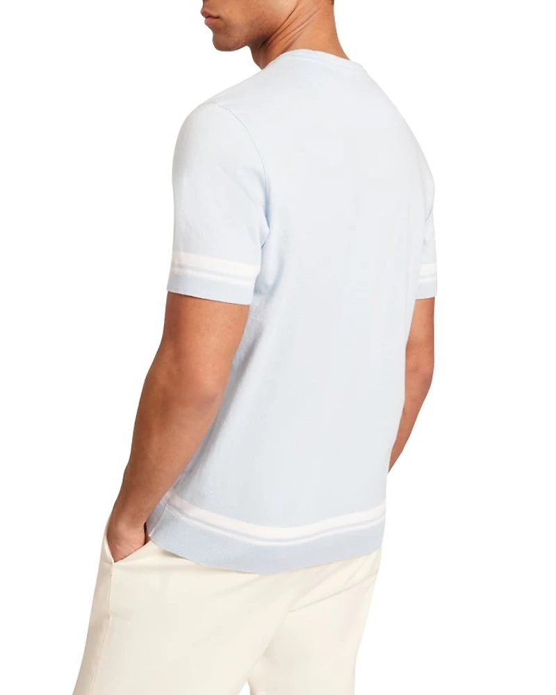 Eauts Block Stripe Trim Cotton Knit Tee