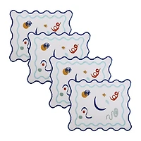 Celestial Embroidered Linen Placemats, Set of 4