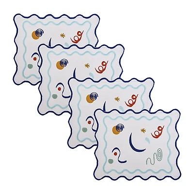 Misette Celestial Embroidered Linen Placemats, Set of 4