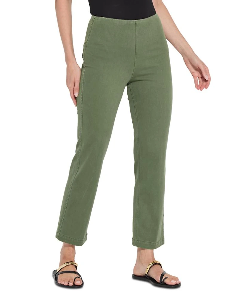 High Rise Ankle Baby Bootcut Jeans Mid Wash