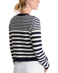 Cotton Cashmere Stripe Texture Cardigan