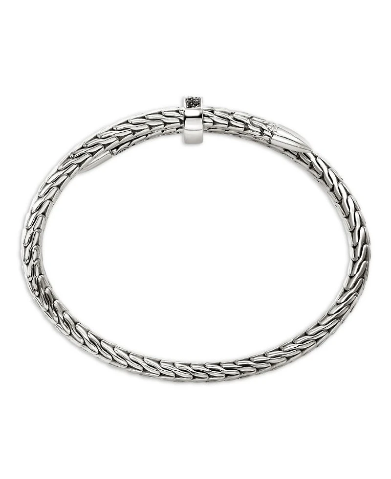 Sterling Silver Spear Black Sapphire Flex Bracelet