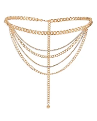 Ettika Nightlife Crystal Multi Row Chain Belt