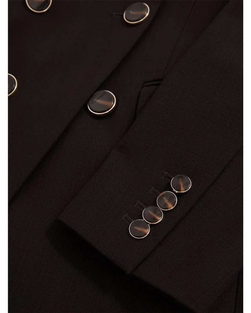 Lia DNA Double Breasted Blazer Chocolate