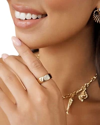 Treasure Emerald Cut Cubic Zirconia Band Ring